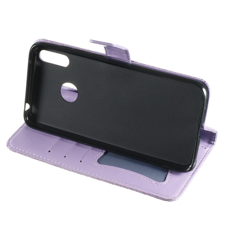 Pressed Printing Rattan Flower Pattern Horizontal Flip PU Leather Case for Huawei Y7 2019 / Enjoy 9, with Holder & Card Slots & Wallet & Photo Frame