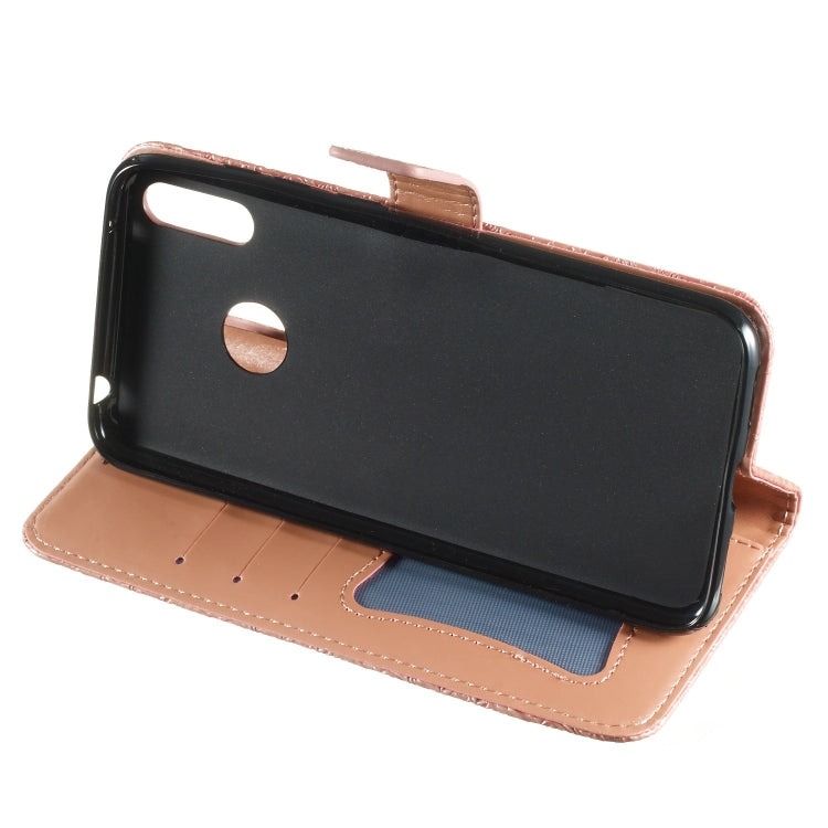 Pressed Printing Rattan Flower Pattern Horizontal Flip PU Leather Case for Huawei Y7 2019 / Enjoy 9, with Holder & Card Slots & Wallet & Photo Frame