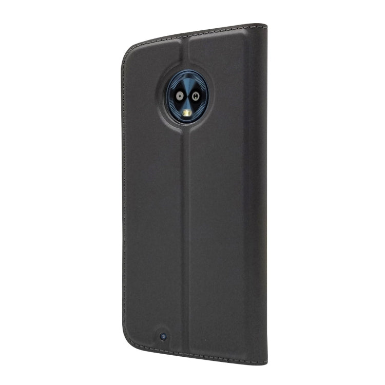 Electric Pressed Plain Texture Ultra-thin Magnetic Suction TPU + PU Leather Case for Motorola Moto G6, with Holder & Card Slot