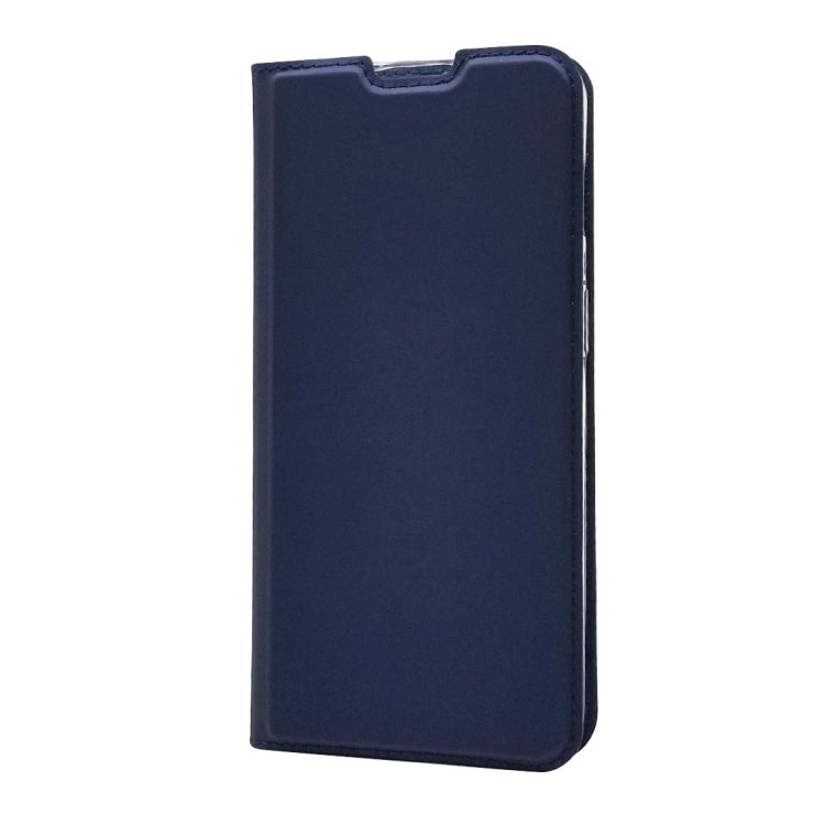 Electric Pressed Plain Texture Ultra-thin Magnetic Suction TPU + PU Leather Case for OnePlus 7, with Holder & Card Slot