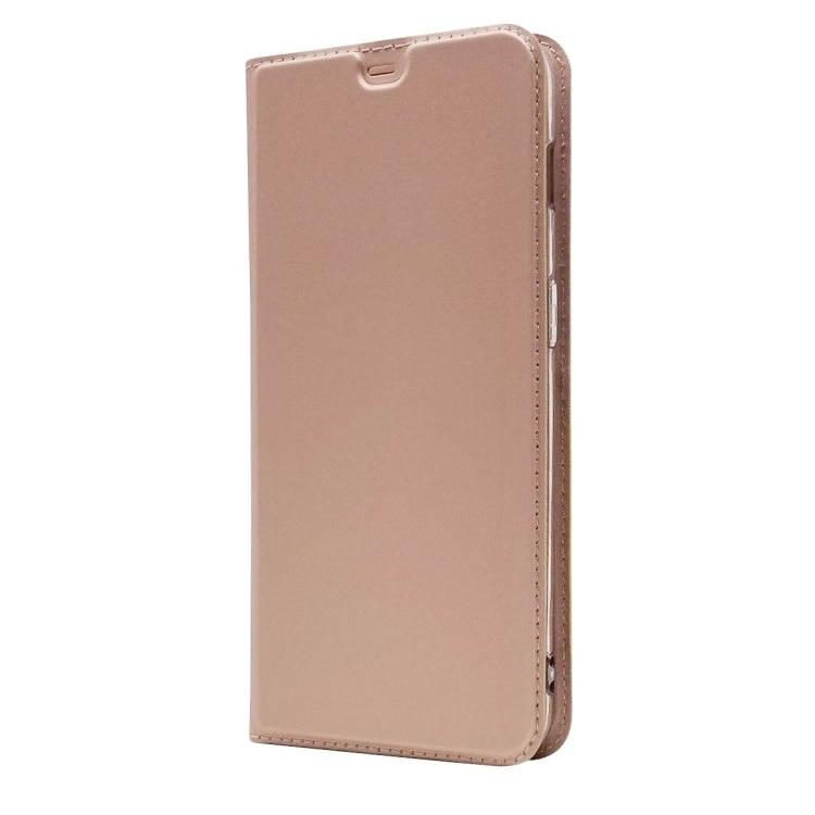 Electric Pressed Plain Texture Ultra-thin Magnetic Suction TPU + PU Leather Case for OnePlus 6T, with Holder & Card Slot