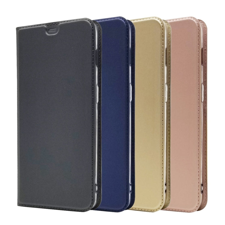 Electric Pressed Plain Texture Ultra-thin Magnetic Suction TPU + PU Leather Case for OnePlus 6T, with Holder & Card Slot