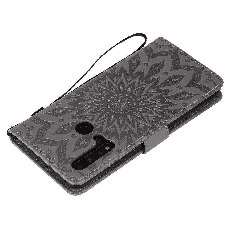 Pressed Printing Sunflower Pattern Horizontal Flip PU Leather Case for Huawei Nova 5i / P20 Lite (2019), with Holder & Card Slots & Wallet & Lanyard