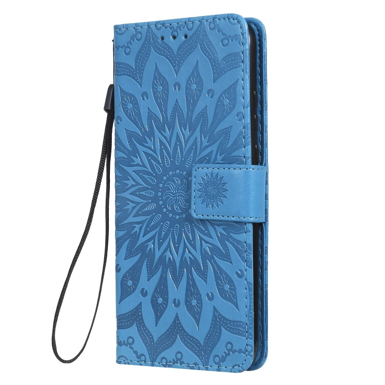 Pressed Printing Sunflower Pattern Horizontal Flip PU Leather Case for Huawei Nova 5i / P20 Lite (2019), with Holder & Card Slots & Wallet & Lanyard