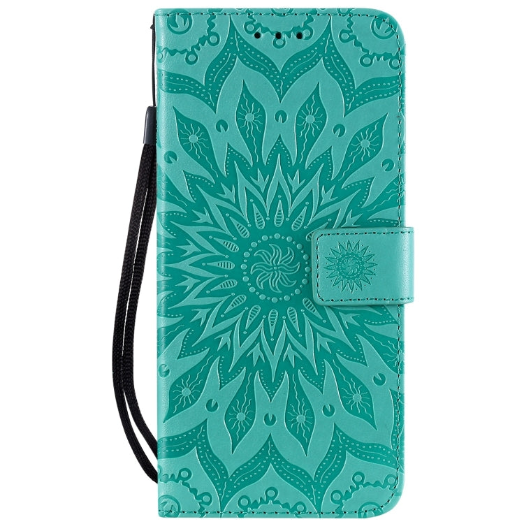 Pressed Printing Sunflower Pattern Horizontal Flip PU Leather Case for Huawei P Smart Z / Y9 Prime (2019), with Holder & Card Slots & Wallet & Lanyard