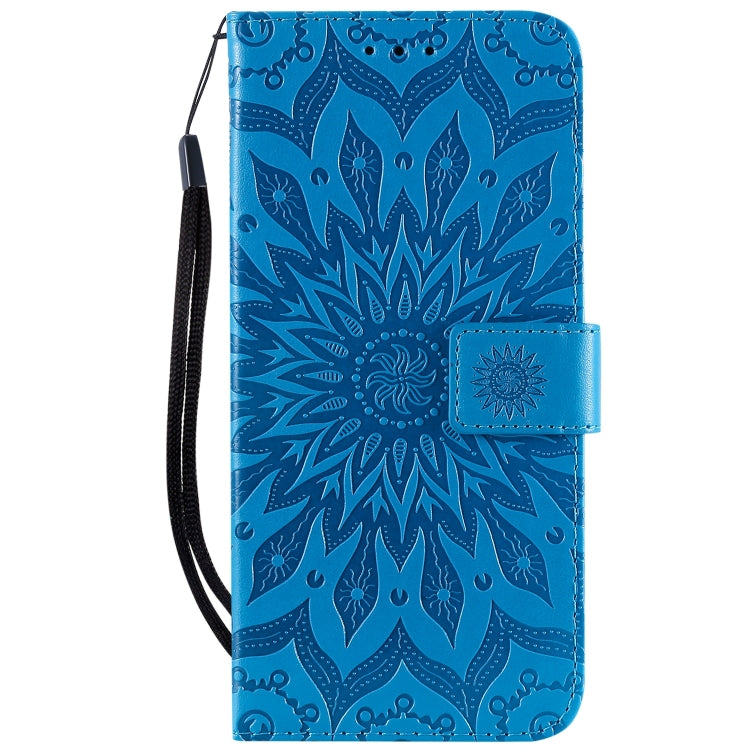 Pressed Printing Sunflower Pattern Horizontal Flip PU Leather Case for Huawei P Smart Z / Y9 Prime (2019), with Holder & Card Slots & Wallet & Lanyard