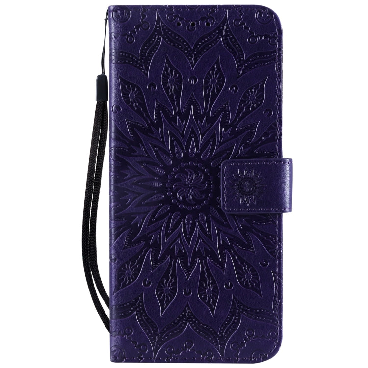 Pressed Printing Sunflower Pattern Horizontal Flip PU Leather Case for Huawei P Smart Z / Y9 Prime (2019), with Holder & Card Slots & Wallet & Lanyard
