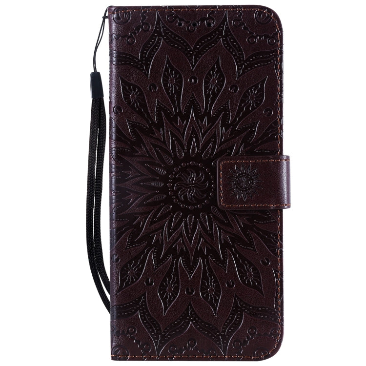 Pressed Printing Sunflower Pattern Horizontal Flip PU Leather Case for Huawei P Smart Z / Y9 Prime (2019), with Holder & Card Slots & Wallet & Lanyard