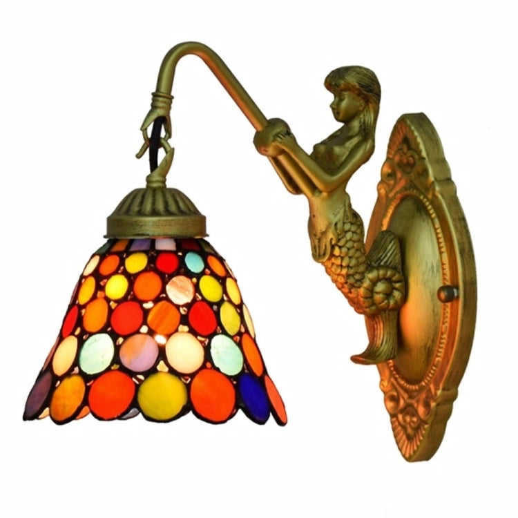 YWXLight Balcony Colorful Retro Tiffany Stained Glass Living Room Dining Room Bedroom Bar Club Aisle Wall Lamp