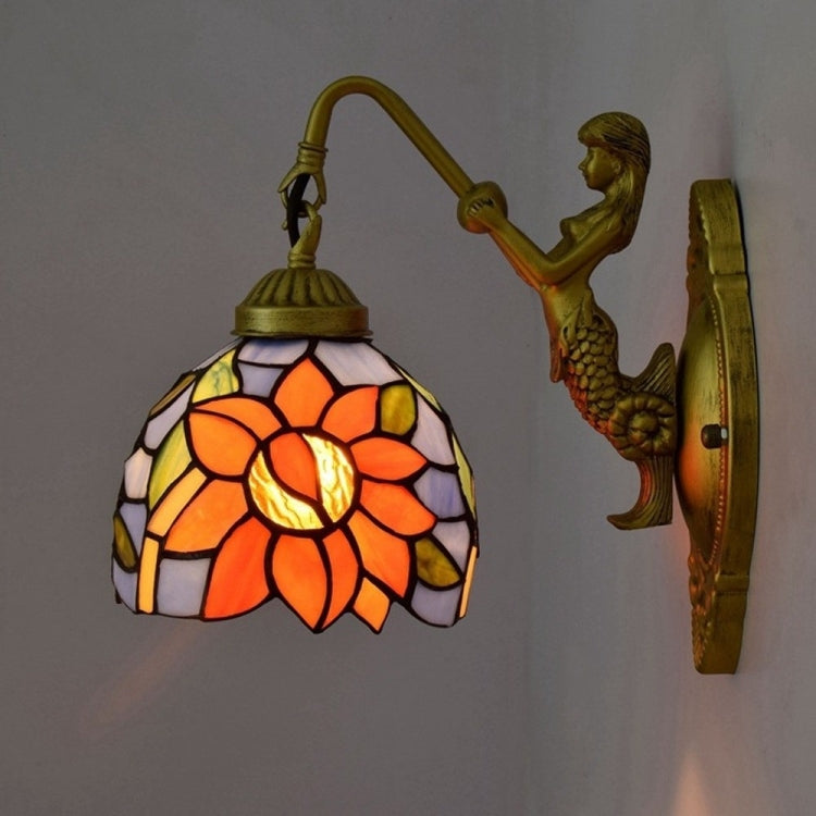 YWXLight Creative Mediterranean Sun Flower Retro Aisle Wall Lamp