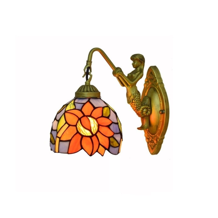 YWXLight Creative Mediterranean Sun Flower Retro Aisle Wall Lamp