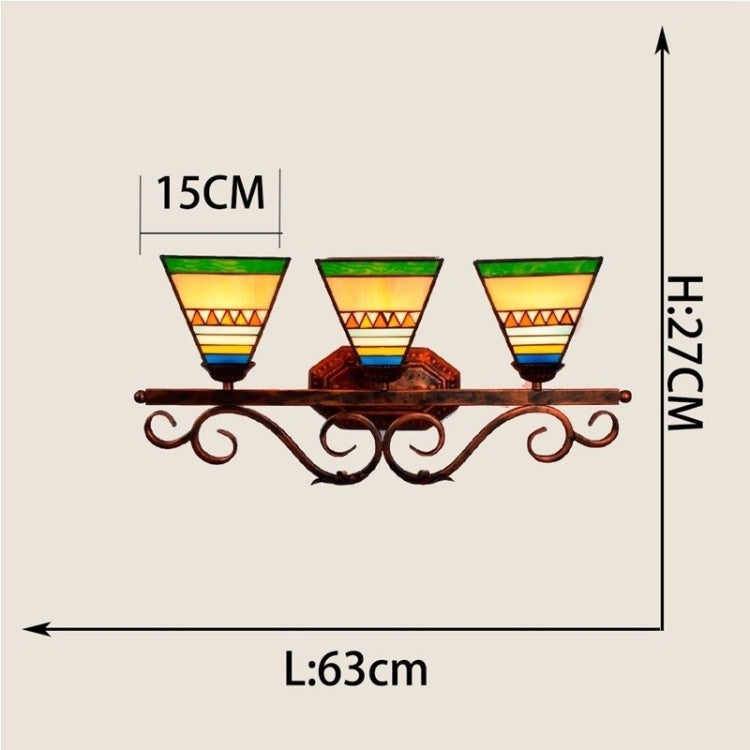 YWXLight Retro Three-head Glass Living Room Bedroom Decoration  Wall Lamp