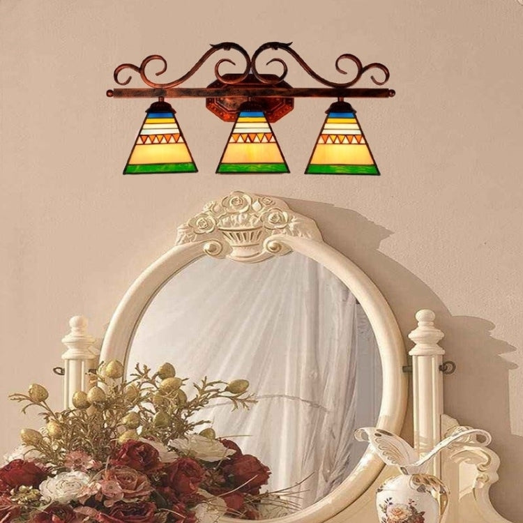 YWXLight Retro Three-head Glass Living Room Bedroom Decoration  Wall Lamp