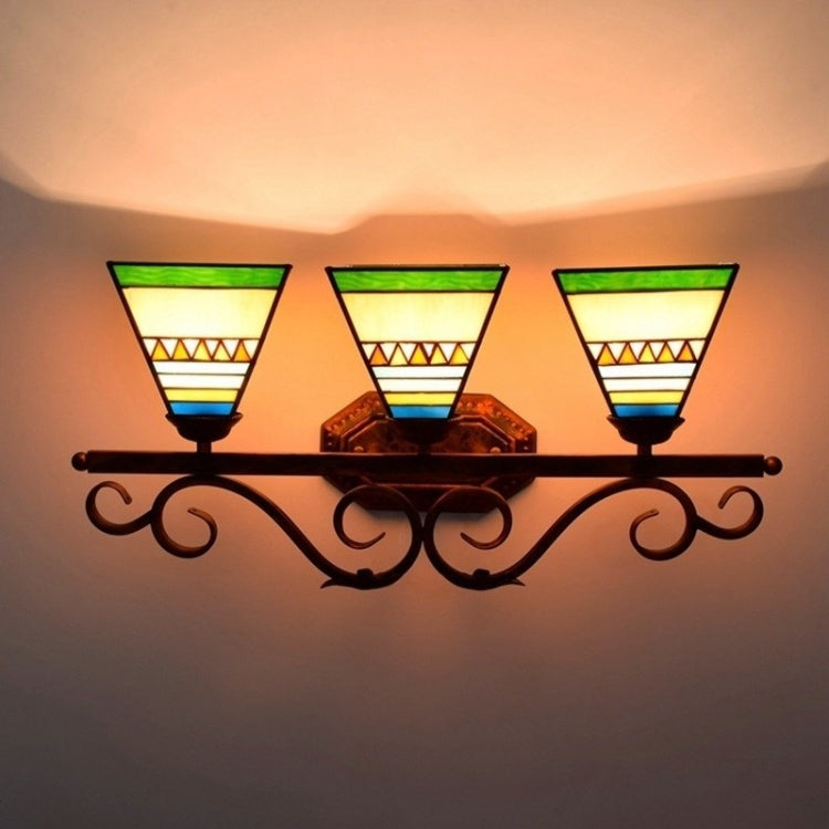 YWXLight Retro Three-head Glass Living Room Bedroom Decoration  Wall Lamp