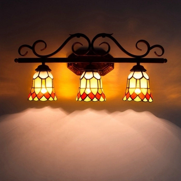 YWXLight Retro Three Heads Safflower Wall Lamp Mirror Living Room Bedroom Bar Place Decoration Light