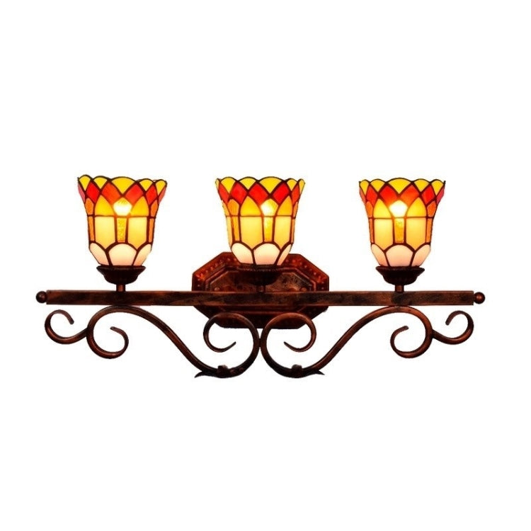 YWXLight Retro Three Heads Safflower Wall Lamp Mirror Living Room Bedroom Bar Place Decoration Light