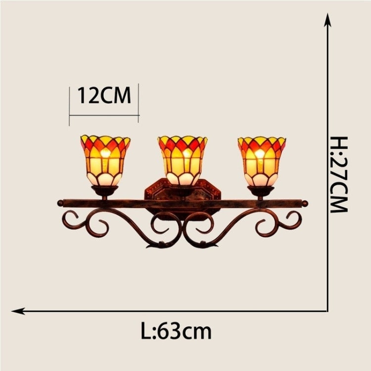 YWXLight Retro Three Heads Safflower Wall Lamp Mirror Living Room Bedroom Bar Place Decoration Light
