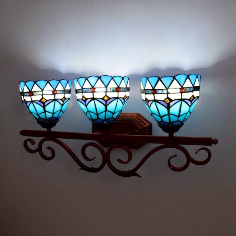 YWXLight Mediterranean Color Three Heads Wall Lamp Corridor Restaurant Decorative Light