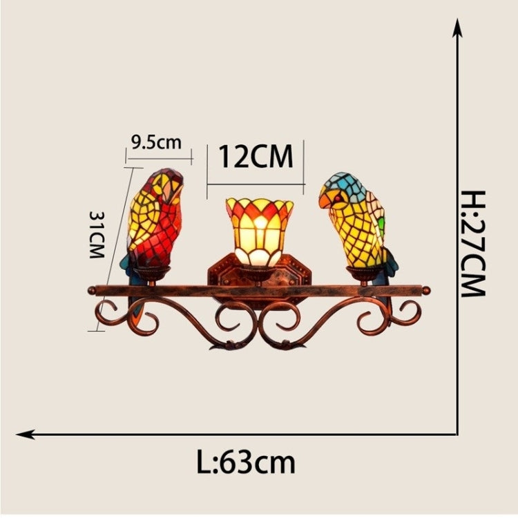 YWXLight Retro Parrot Glass Bathroom Mirror Headlights Corridor Bar Restaurant Decoration Wall Lamp