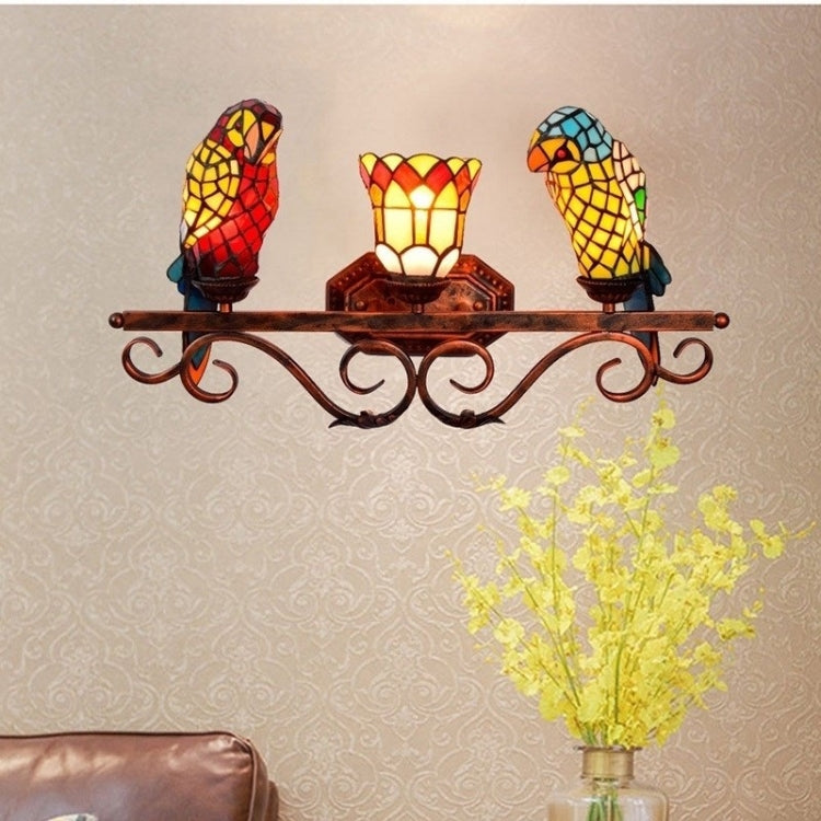 YWXLight Retro Parrot Glass Bathroom Mirror Headlights Corridor Bar Restaurant Decoration Wall Lamp