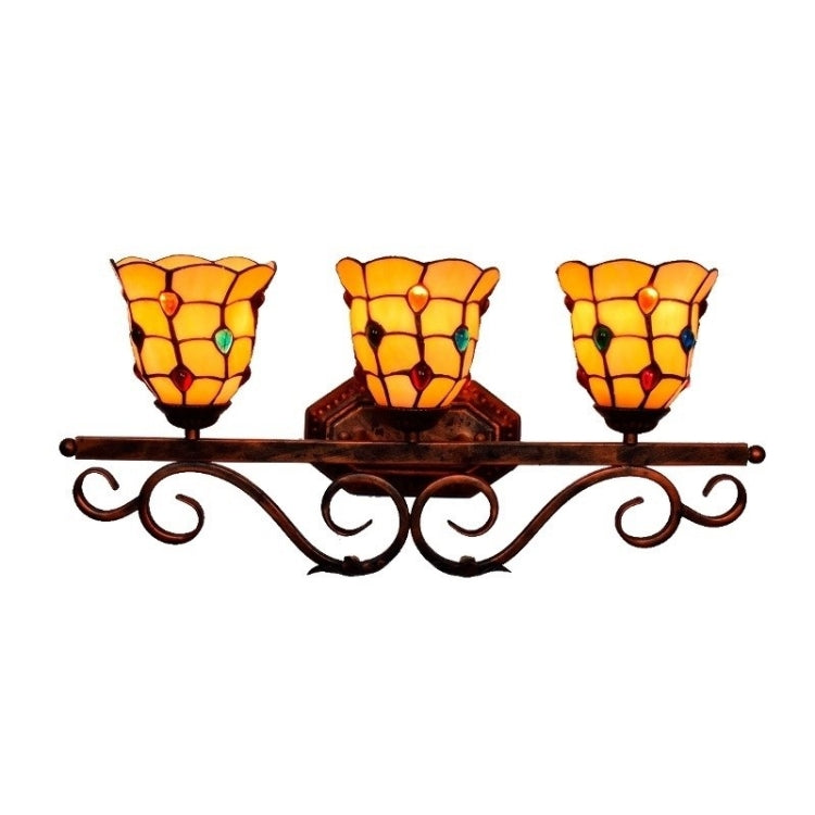 YWXLight Retro Glass Three-heads Wall Lamp Bedroom Living Room Corridor Decoration Light