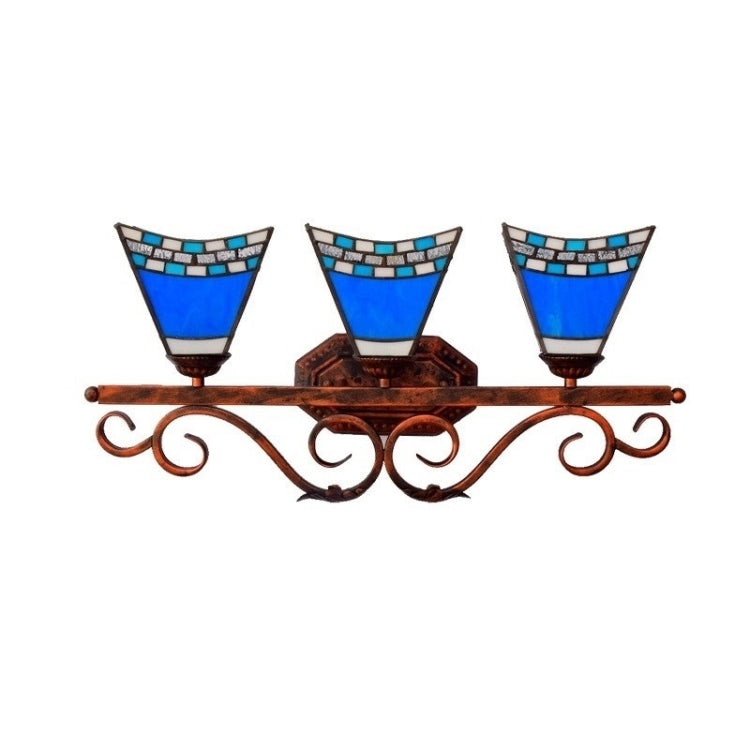 YWXLight Mediterranean Blue Glass Bathroom Mirror Headlights Corridor Bar Restaurant Decoration Wall Lamp