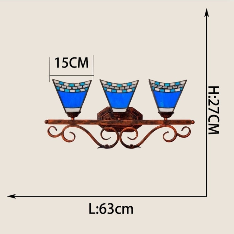YWXLight Mediterranean Blue Glass Bathroom Mirror Headlights Corridor Bar Restaurant Decoration Wall Lamp