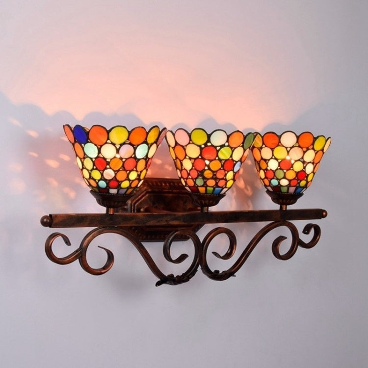 YWXLight Bohemian Stained Glass Bathroom Mirror Front Lights Corridor Bar Restaurant Decoration Wall Lamp
