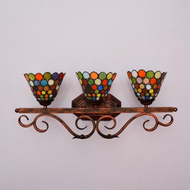YWXLight Bohemian Stained Glass Bathroom Mirror Front Lights Corridor Bar Restaurant Decoration Wall Lamp