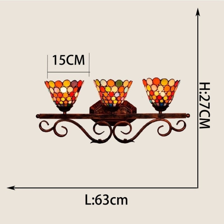 YWXLight Bohemian Stained Glass Bathroom Mirror Front Lights Corridor Bar Restaurant Decoration Wall Lamp