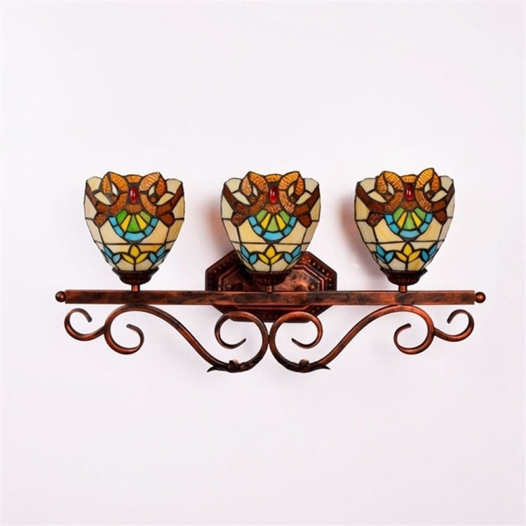 YWXLight Retro Creative Three-heads Wall Lamp Bathroom Mirror Headlights Romantic Atmosphere Decoration Light