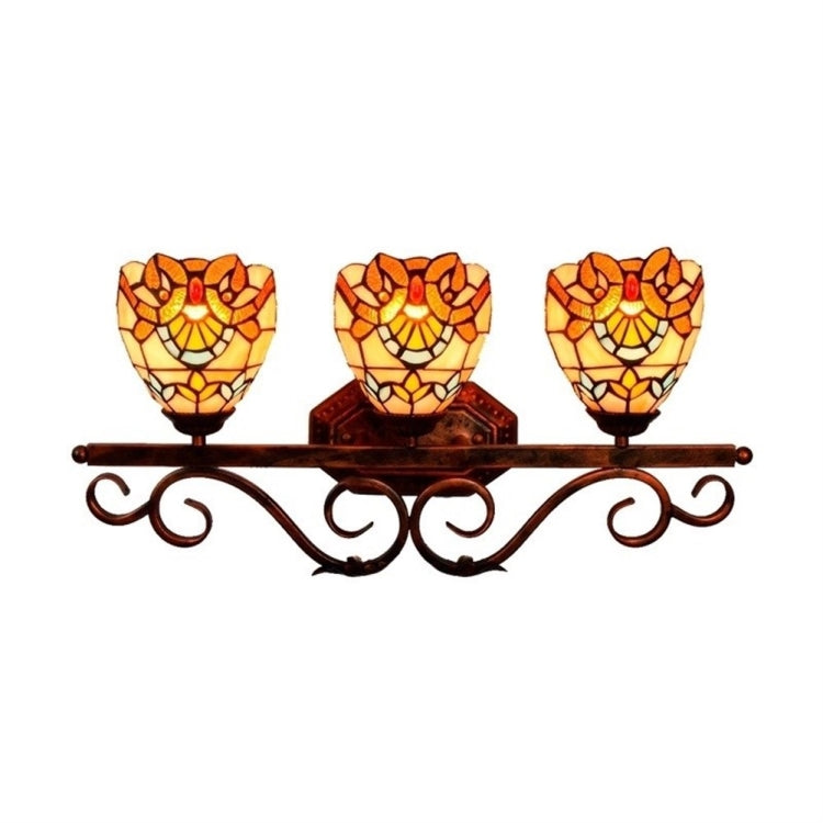 YWXLight Retro Creative Three-heads Wall Lamp Bathroom Mirror Headlights Romantic Atmosphere Decoration Light
