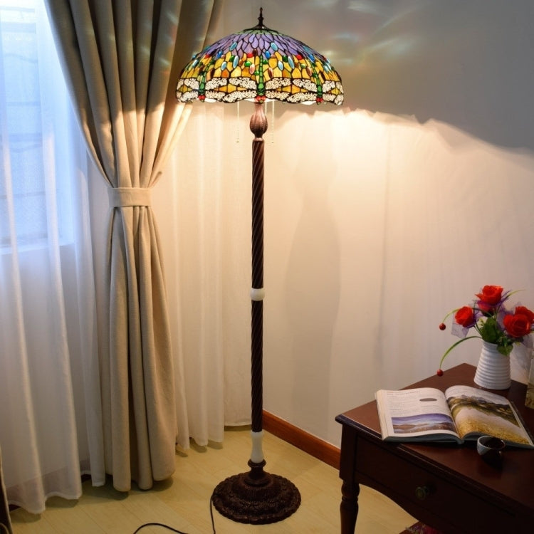 YWXLight Stained Glass Lampshade Living Room Dining Room Bar Decoration Floor Lamp