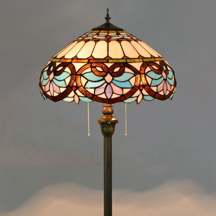 YWXLight Retro Glass Mosaic Lampshade Floor Lamp Living Room Dining Room Bedroom Decoration Light