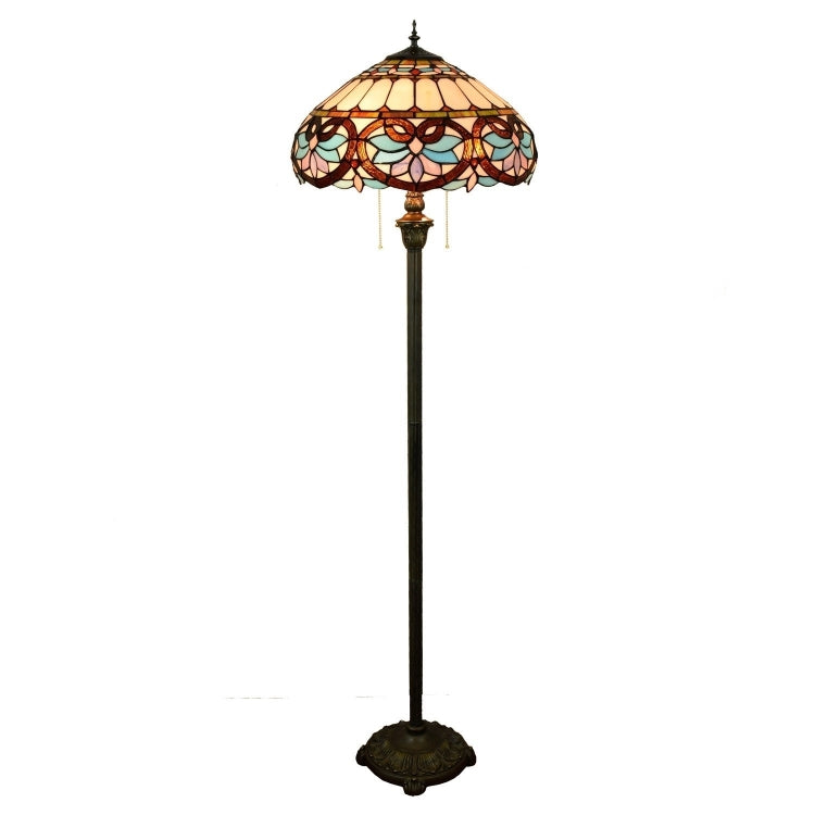 YWXLight Retro Glass Mosaic Lampshade Floor Lamp Living Room Dining Room Bedroom Decoration Light