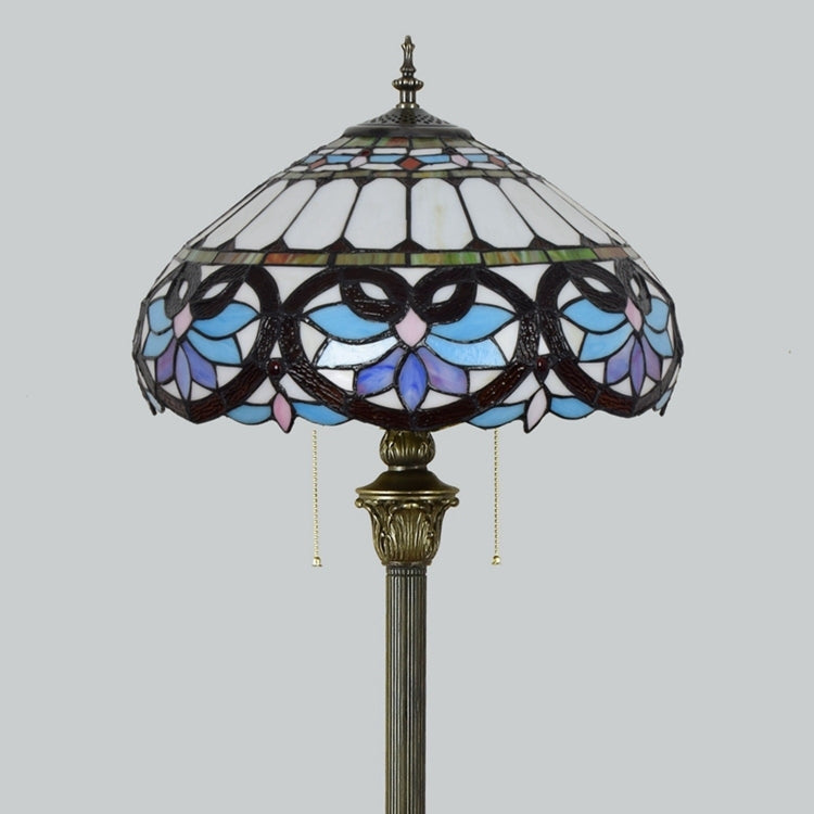 YWXLight Retro Glass Mosaic Lampshade Floor Lamp Living Room Dining Room Bedroom Decoration Light
