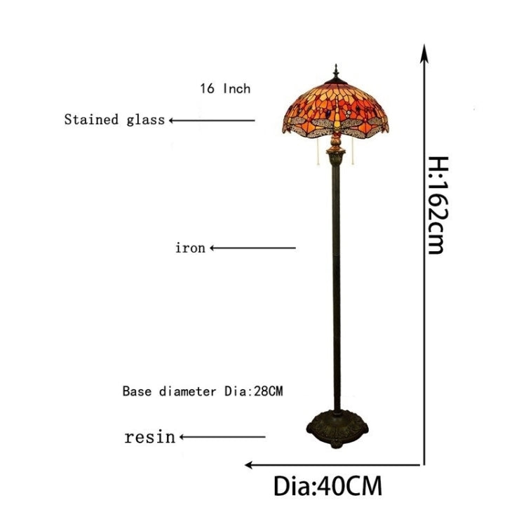 YWXLight Retro Stained Glass Creative Beautiful Lampshade Living Room Dining Room Bedroom Bar Club Floor Lamp