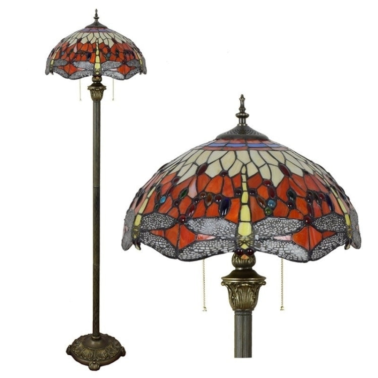 YWXLight Retro Stained Glass Creative Beautiful Lampshade Living Room Dining Room Bedroom Bar Club Floor Lamp