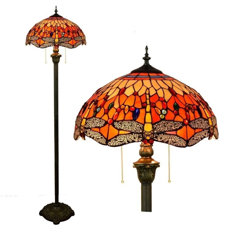 YWXLight Retro Stained Glass Creative Beautiful Lampshade Living Room Dining Room Bedroom Bar Club Floor Lamp