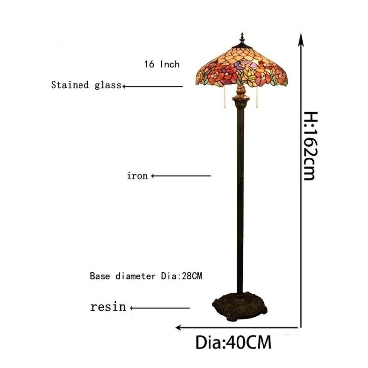 YWXLight Rose Glass Lampshade Floor Lamp Retro Living Room Dining Room Bedroom Bar Club Decoration Lamp