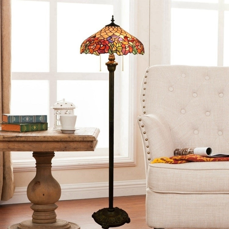 YWXLight Rose Glass Lampshade Floor Lamp Retro Living Room Dining Room Bedroom Bar Club Decoration Lamp