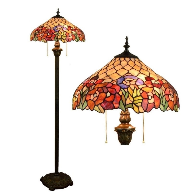 YWXLight Rose Glass Lampshade Floor Lamp Retro Living Room Dining Room Bedroom Bar Club Decoration Lamp