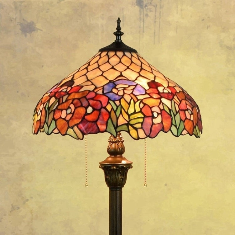 YWXLight Rose Glass Lampshade Floor Lamp Retro Living Room Dining Room Bedroom Bar Club Decoration Lamp