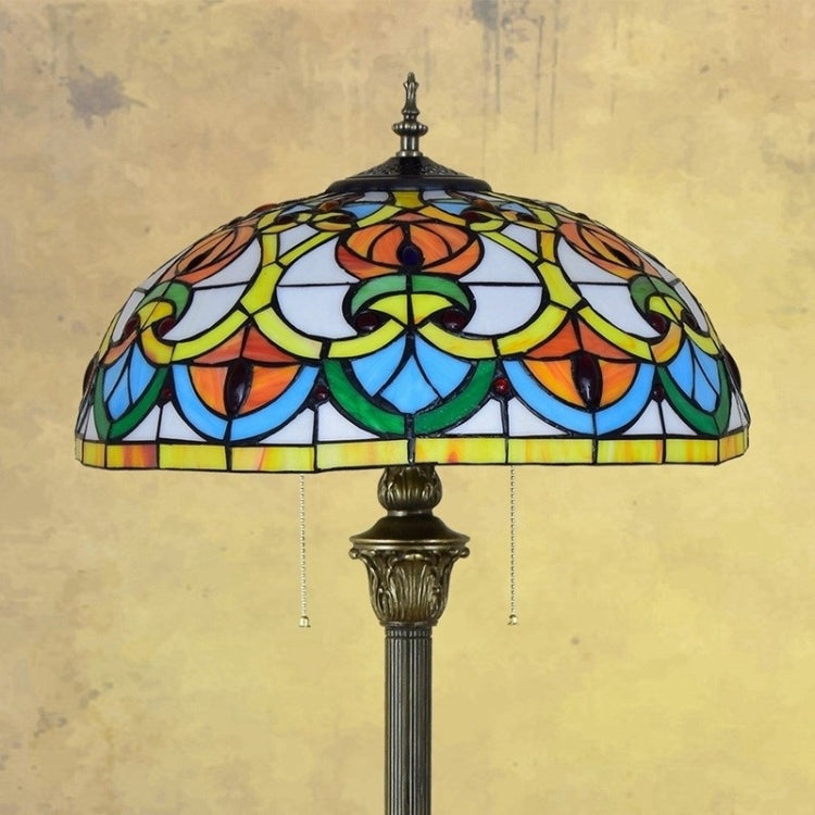 YWXLight Creative Stained Glass Lampshade Floor Lamp Living Room Dining Room Bedroom Bedside Decoration Lamp