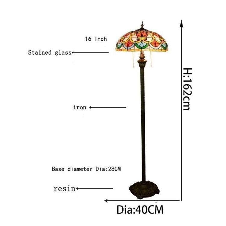 YWXLight Creative Stained Glass Lampshade Floor Lamp Living Room Dining Room Bedroom Bedside Decoration Lamp