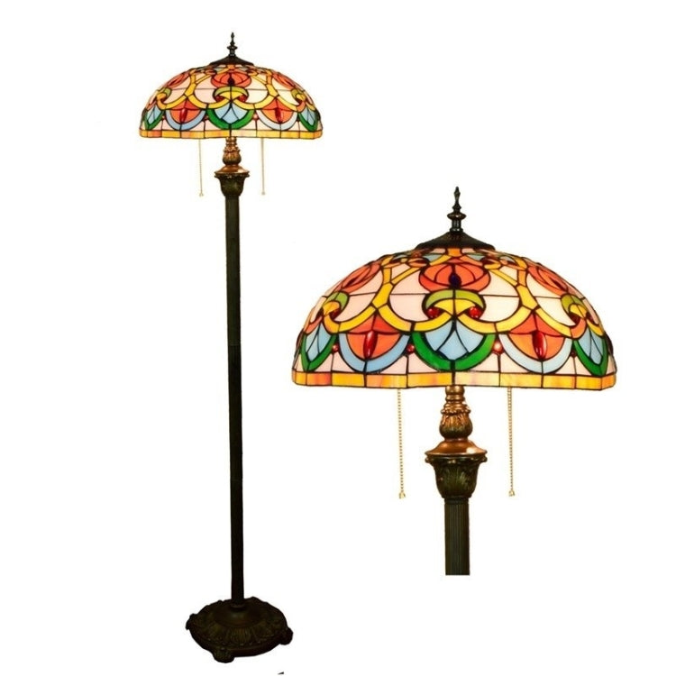 YWXLight Creative Stained Glass Lampshade Floor Lamp Living Room Dining Room Bedroom Bedside Decoration Lamp