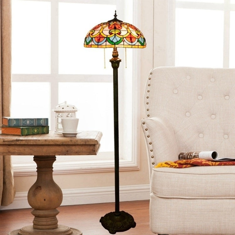 YWXLight Creative Stained Glass Lampshade Floor Lamp Living Room Dining Room Bedroom Bedside Decoration Lamp