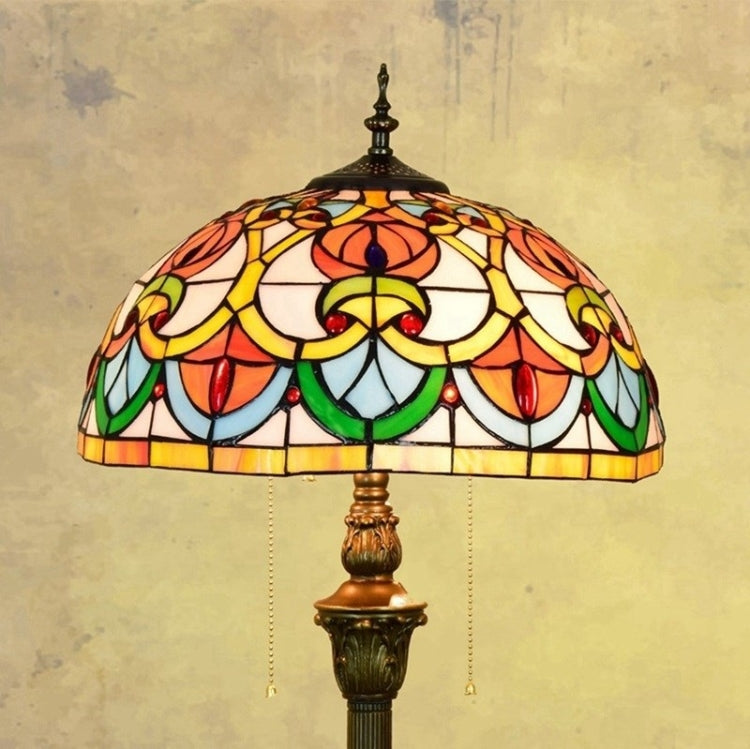 YWXLight Creative Stained Glass Lampshade Floor Lamp Living Room Dining Room Bedroom Bedside Decoration Lamp