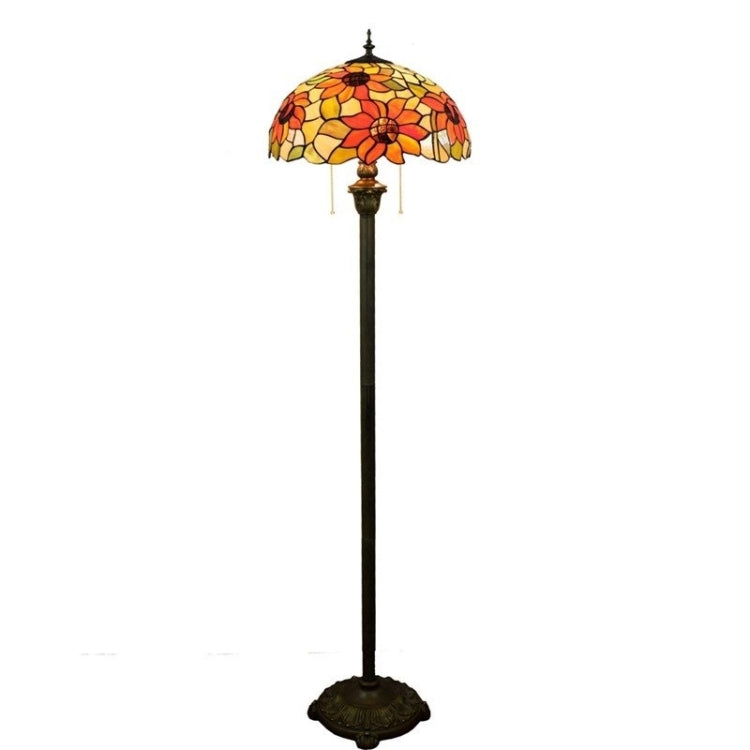 YWXLight Sun Flower Bronze Floor Lamp Unique Glass Mosaic Lampshade Living Room Dining Room Bedroom Decoration Lamp
