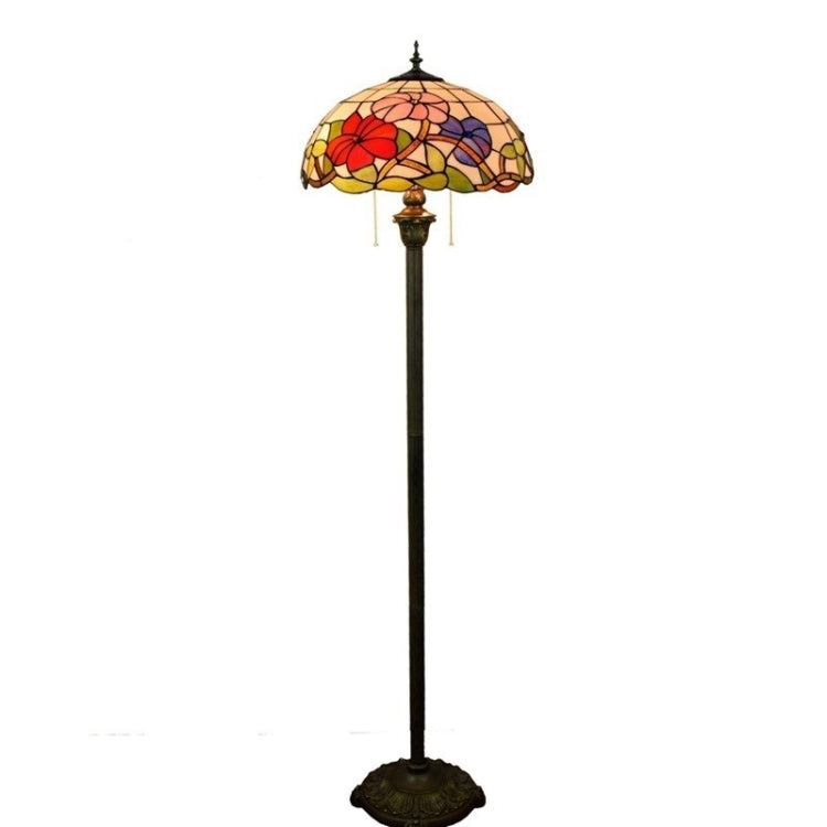 YWXLight Morning Glory Pastoral Creative Floor Lamp Stained Glass Shade Living Room Dining Room Bedroom Bedside Decoration Lamp